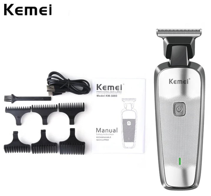 Kemei KM-5089 Men Cordless Barber Hair Trimmer
