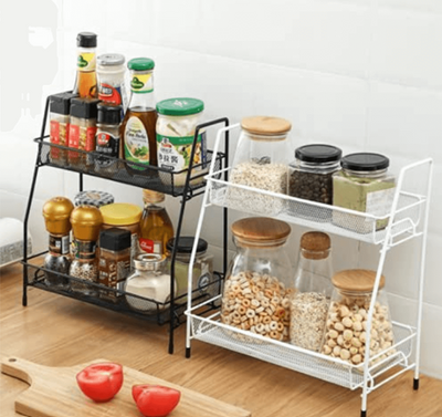 Kitchen Portable Modern Storage 2 Layer Spice Rack